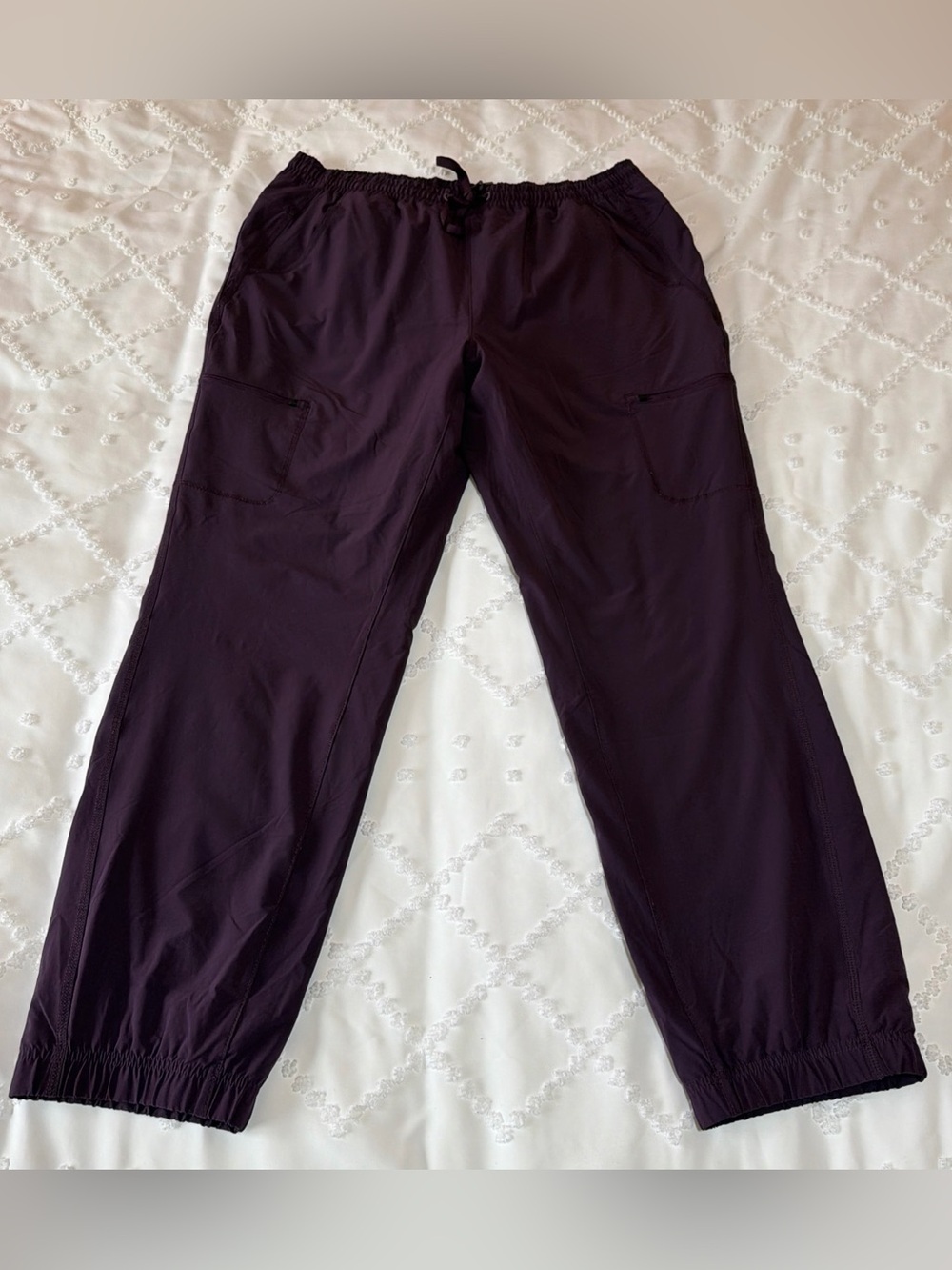 Eddie Bauer Fleece Lined Jogger Pants Women’s 16 Purple Water Repellent Hiking